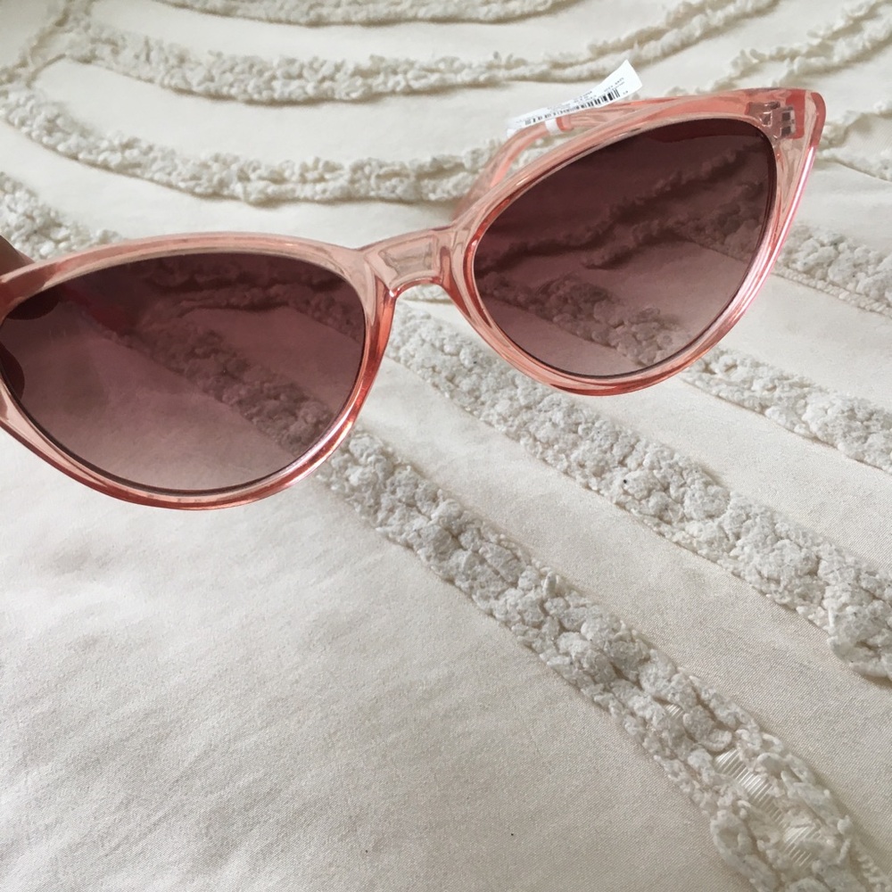 aerie Translucent Amber Oval Sunglasses with Dark Lenses - Picture 3 of 5